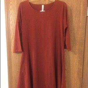 Burgundy Cotton Dress